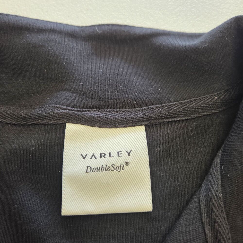 Varley Ritchie Short Sleeve Sweat Black Size Extra Small DoubleSoft Half Zip - Picture 3 of 7